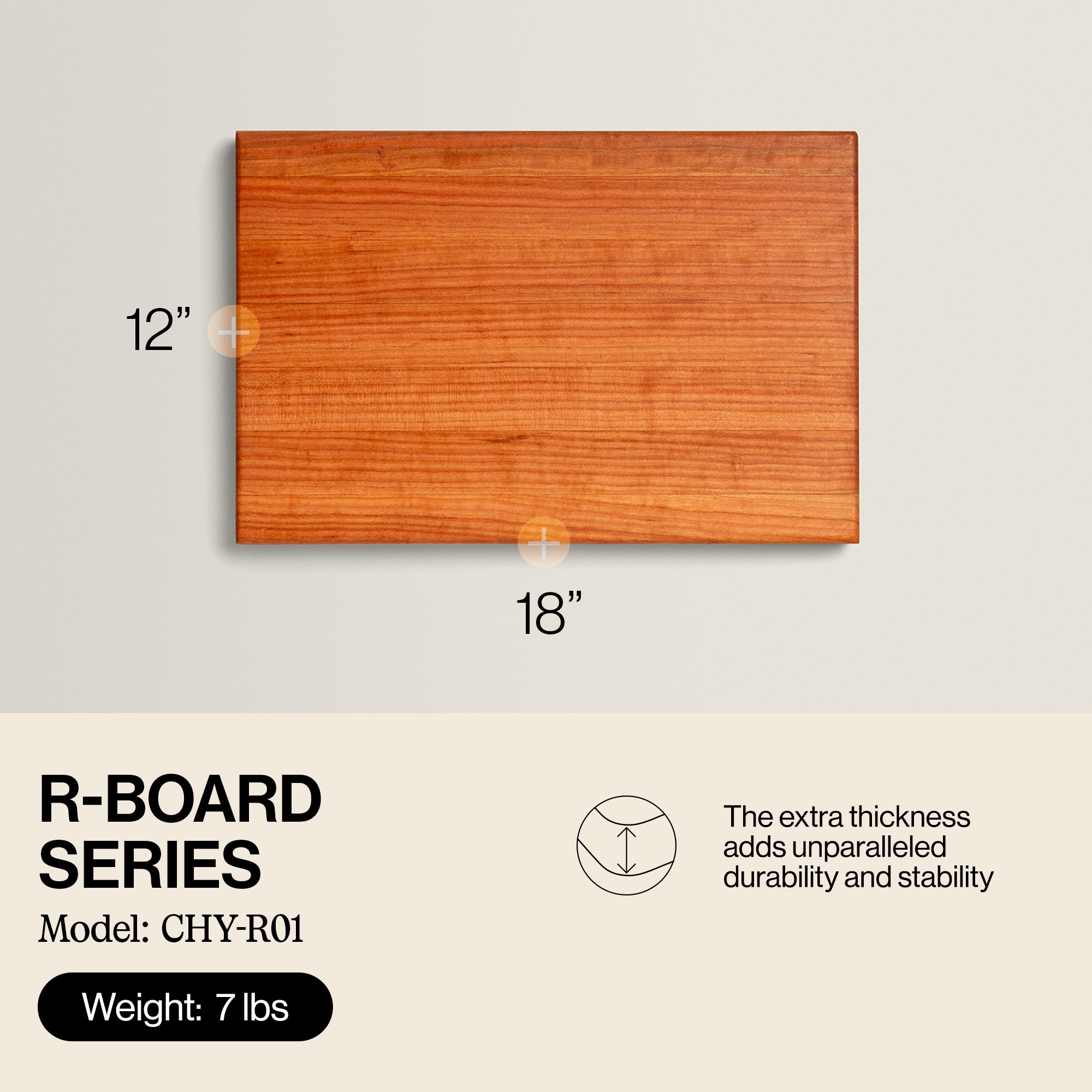 John Boos Cherry Wood Edge Grain Reversible Cutting Board, 18"x12"x1.5"(Used) - VMInnovations