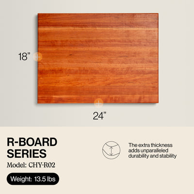 John Boos Cherry Wood Reversible Cutting Board w/ Care Oil, Cream, & Applicator - VMInnovations