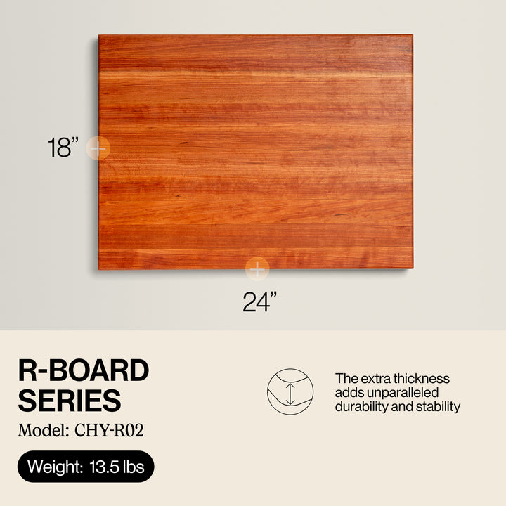 John Boos Cherry Wood Edge Grain Reversible Cutting Board, 24 x 18 x 1.5 Inches