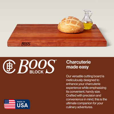 John Boos Cherry Wood Reversible Cutting Board w/ Care Oil, Cream, & Applicator - VMInnovations
