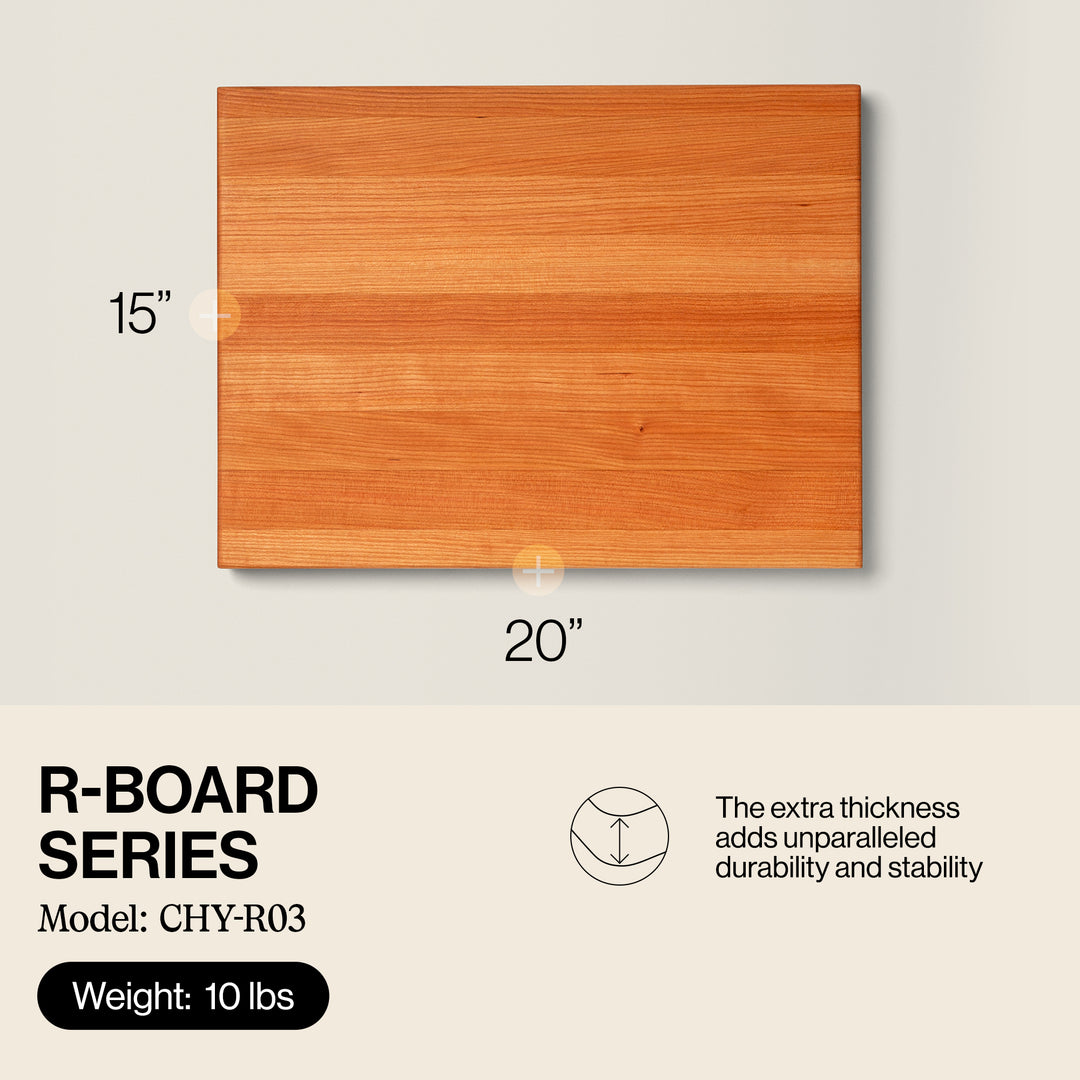John Boos Cherry Wood Edge Grain Reversible Cutting Board, 20 x 15 x 1.5 Inches