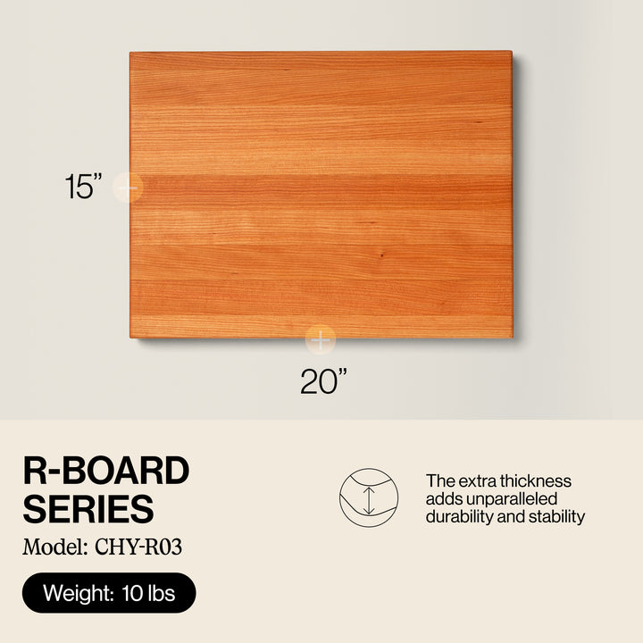 John Boos Cherry Wood Edge Grain Reversible Cutting Board, 20 x 15 x 1.5 Inches