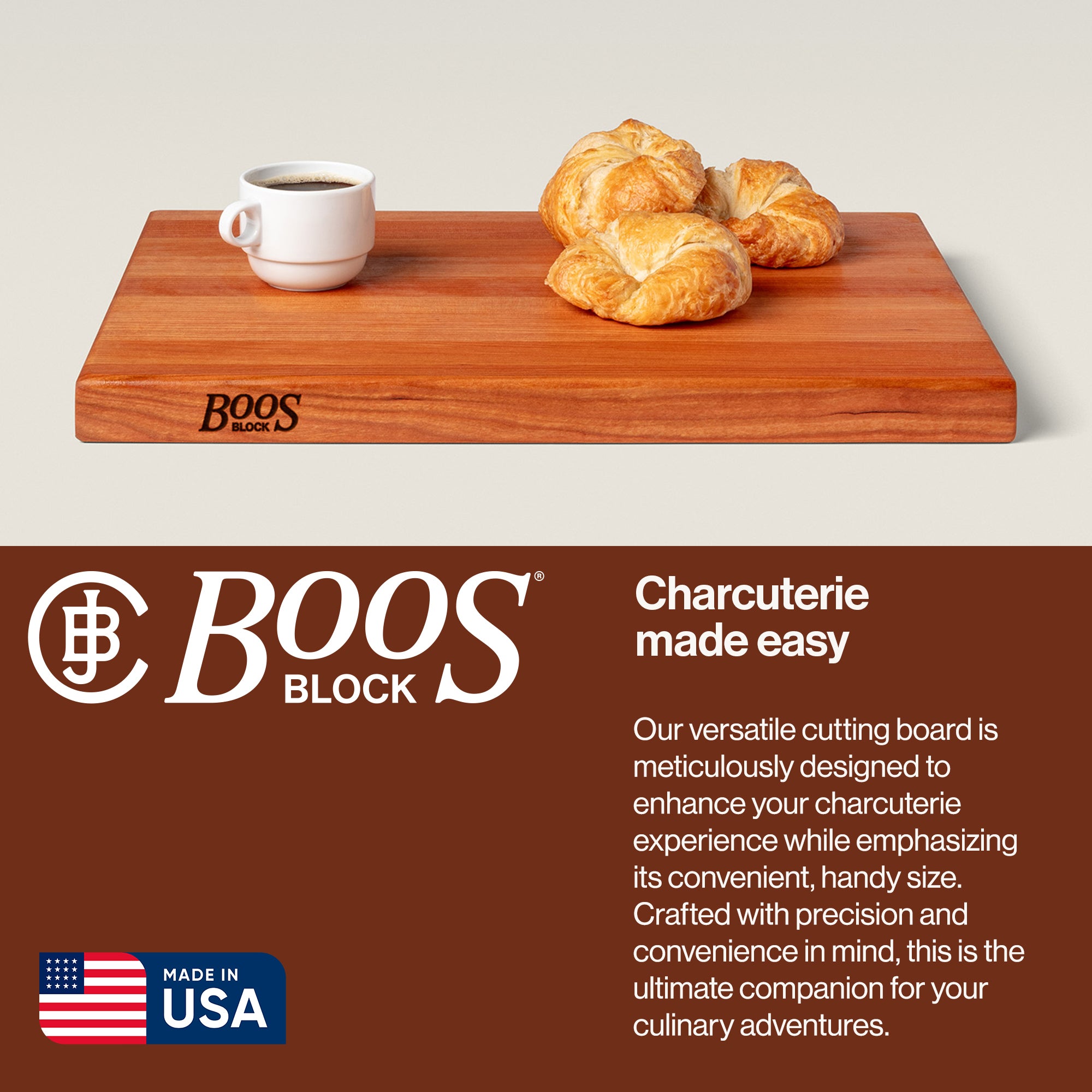 John Boos Cherry Wood Edge Grain Reversible Cutting Board, 20"x15"x1.5"(Used) - VMInnovations