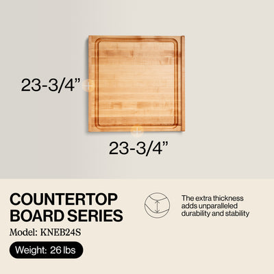 John Boos Block 23.75" Wide Square Maple Cutting Board w/ Gravy Groove(Open Box) - VMInnovations