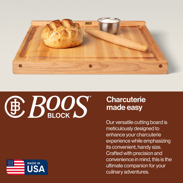 John Boos Countertop Reversible Wood Cutting Board with Juice Groove, Maple - VMInnovations