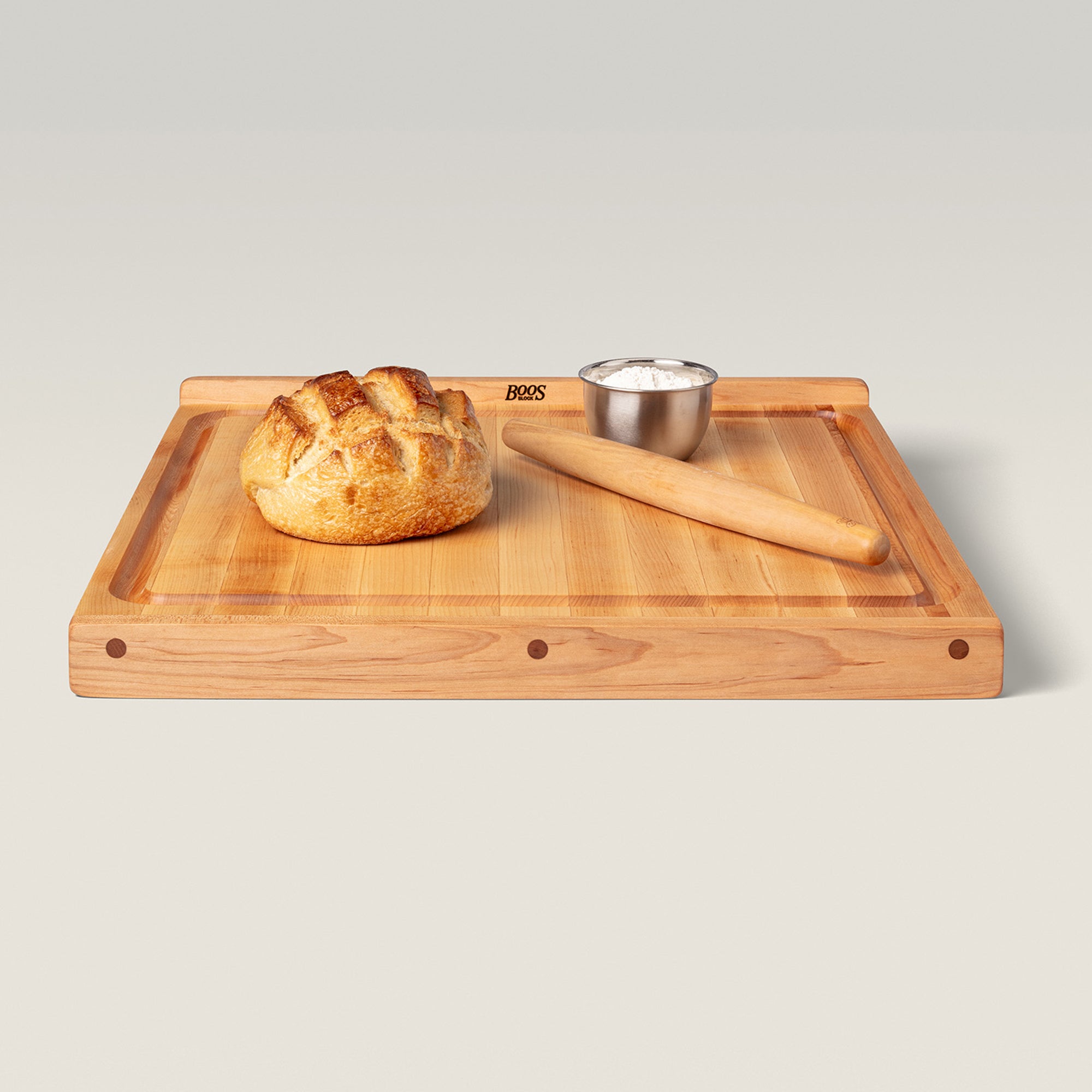 John Boos Block 23.75" Wide Square Maple Cutting Board w/ Gravy Groove(Open Box) - VMInnovations
