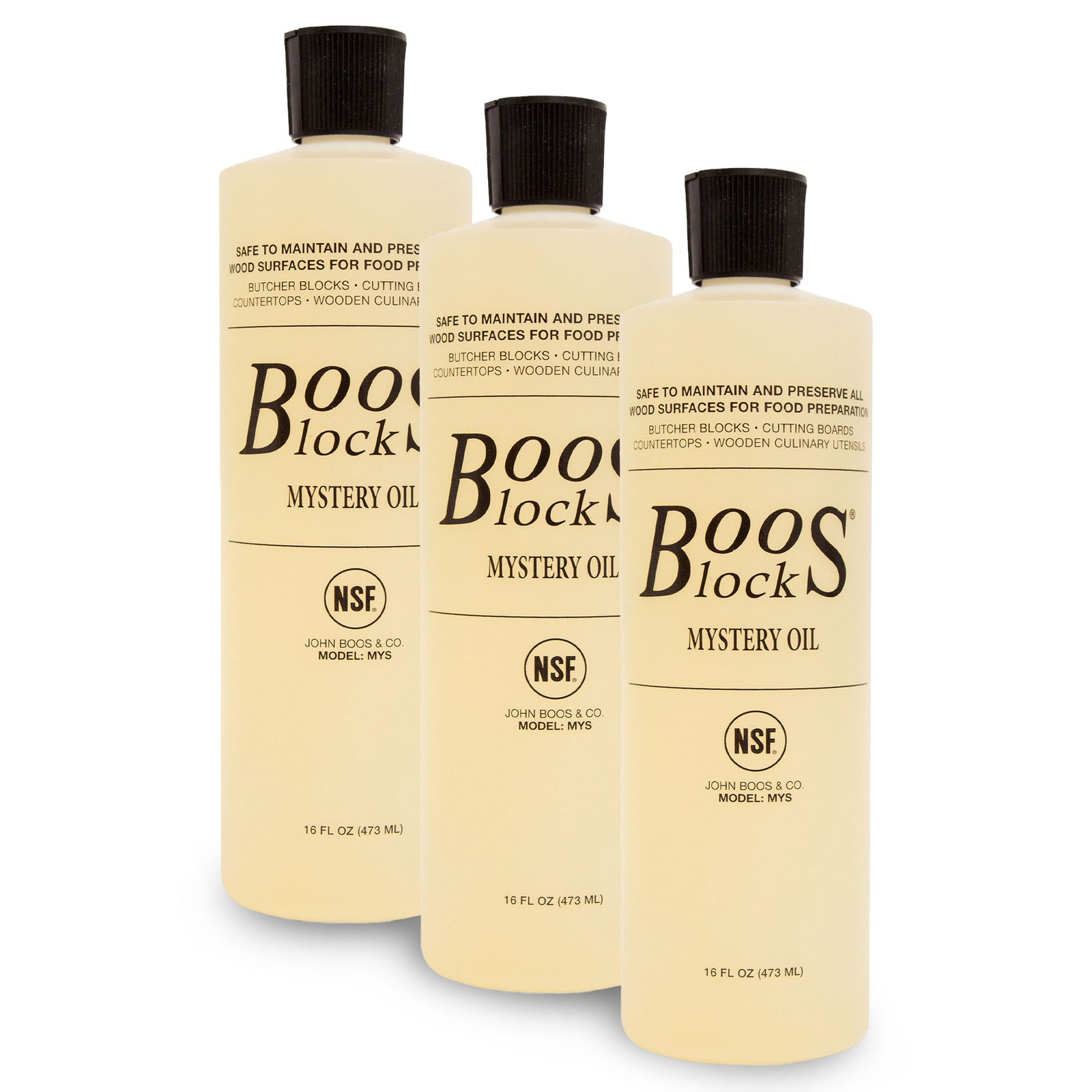 John Boos 16 Oz All Natural Moisture Care for Wood Kitchen Cutting Board, 3 Pack - VMInnovations