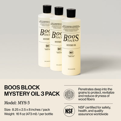 John Boos 16 Oz All Natural Moisture Care for Wood Kitchen Cutting Board, 3 Pack - VMInnovations