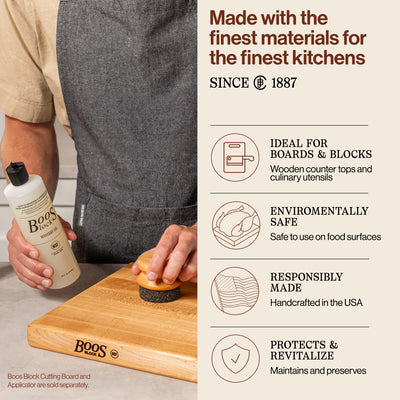 John Boos 16 Oz All Natural Moisture Care for Wood Kitchen Cutting Board, 3 Pack - VMInnovations