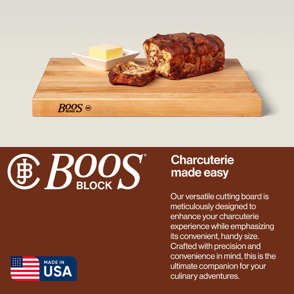 John Boos Platinum Series Reversible Wood Cutting Board, 20"x15"x1 3/4", Maple