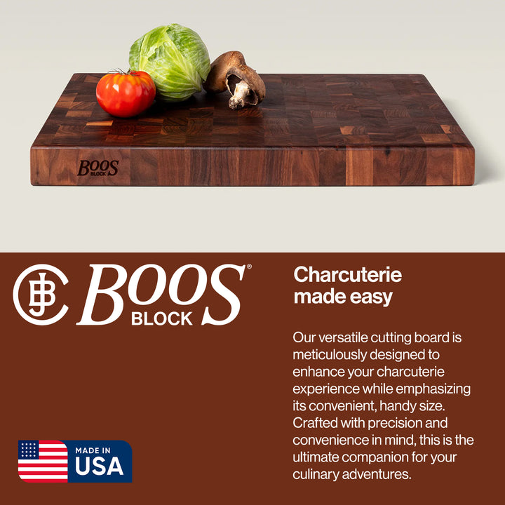 John Boos Walnut Wood Edge Grain Reversible Cutting Board, 18 x 12 x 1.75 Inches