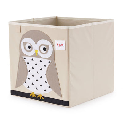 3 Sprouts Children's Foldable Fabric Storage Box Soft Toy Bins, Hedgehog and Owl