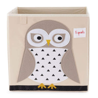 3 Sprouts Children's Foldable Fabric Storage Box Soft Toy Bins, Hedgehog and Owl