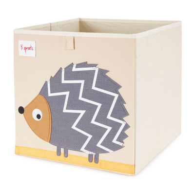 3 Sprouts Children's Foldable Fabric Storage Box Soft Toy Bins, Hedgehog & Sheep