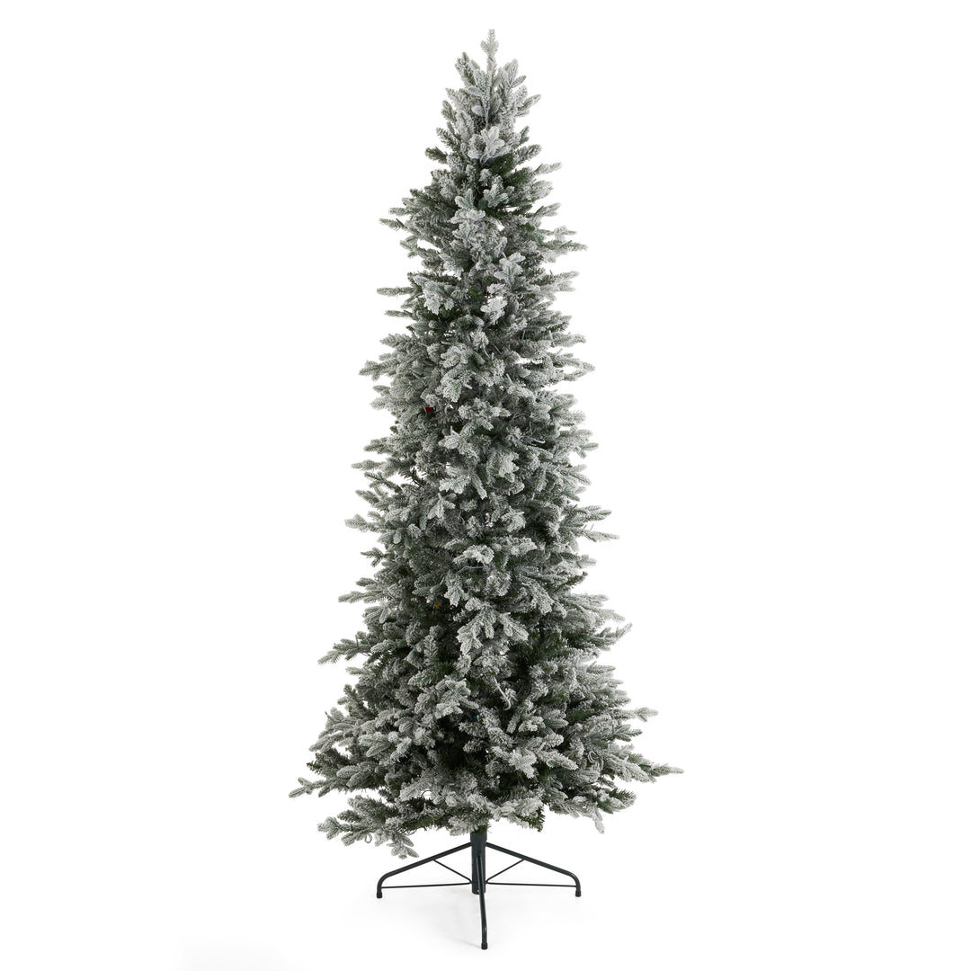 Home Heritage Overlight 7.5 Ft Flocked Prelit Artificial Tree w/ Stand(Open Box) - VMInnovations