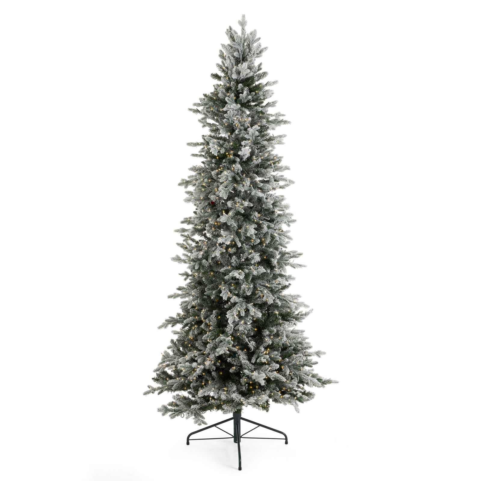 Home Heritage Overlight 7.5 Ft Flocked Prelit Artificial Christmas Tree w/ Stand - VMInnovations