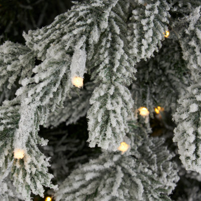 Home Heritage Overlight 7.5 Ft Flocked Prelit Artificial Tree w/ Stand(Open Box) - VMInnovations