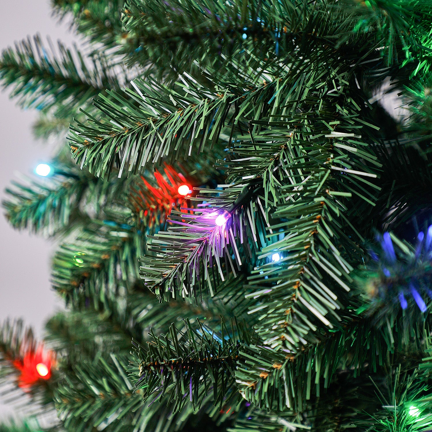 9 Ft Color Blast Pencil Pine Prelit Christmas Tree, 250 LED Lights (Used) - VMInnovations