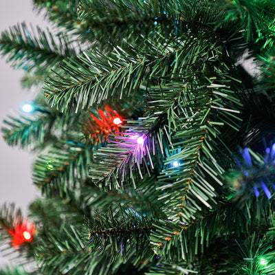 9 Ft Color Blast Pencil Pine Prelit Christmas Tree, 250 LED Lights (Used)
