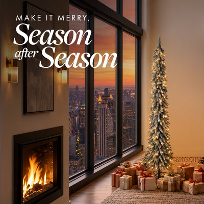 Evergreen Classics 7' Frosted Pine Christmas Tree w/Warm White LEDs (Open Box) - VMInnovations