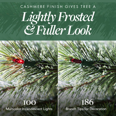 Home Heritage Stanley 5' Pine Artificial Christmas Tree, PreLit 150 Color Lights