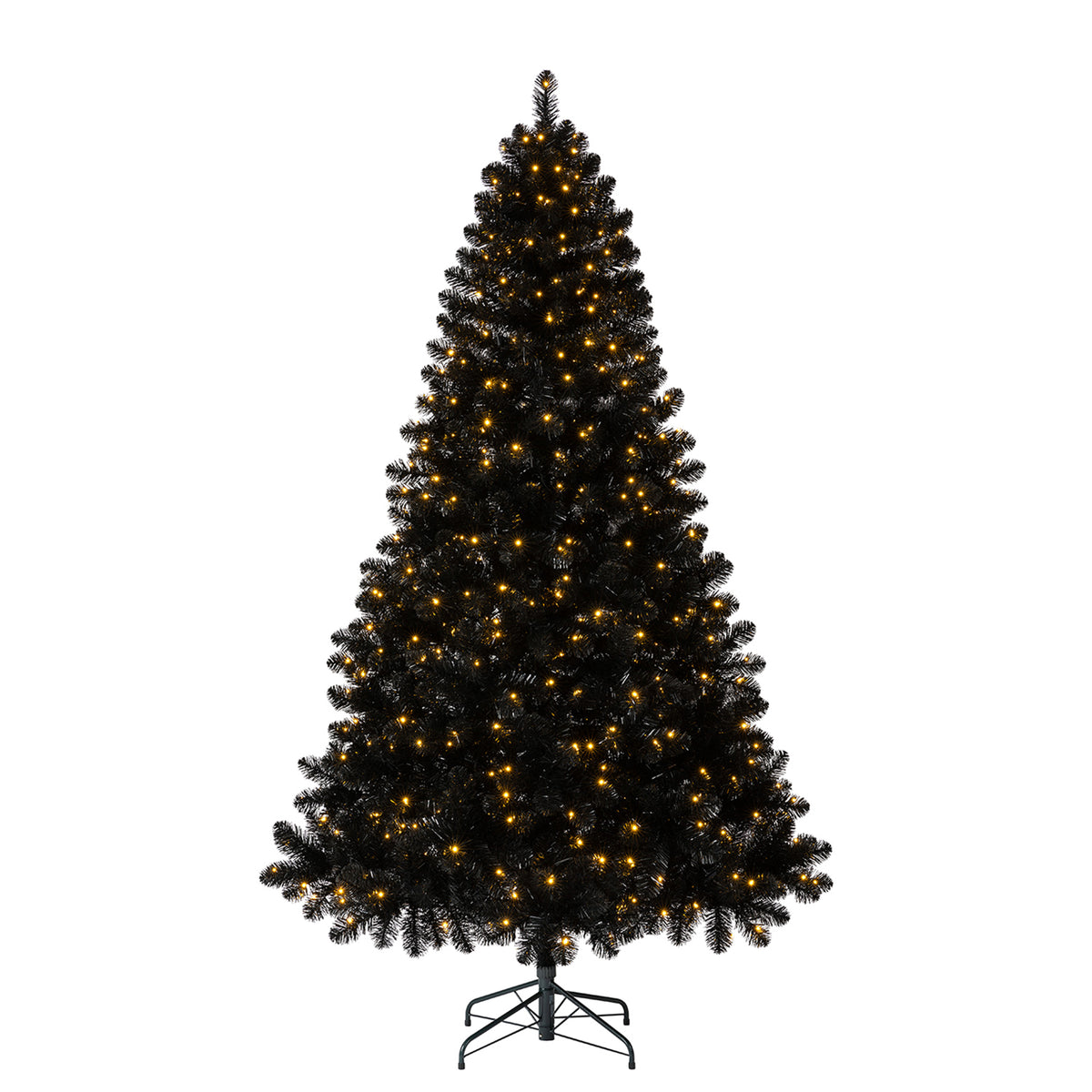 Home Heritage Oxford 7.5' Artificial Prelit Christmas Tree 500 Clear LEDs, Black
