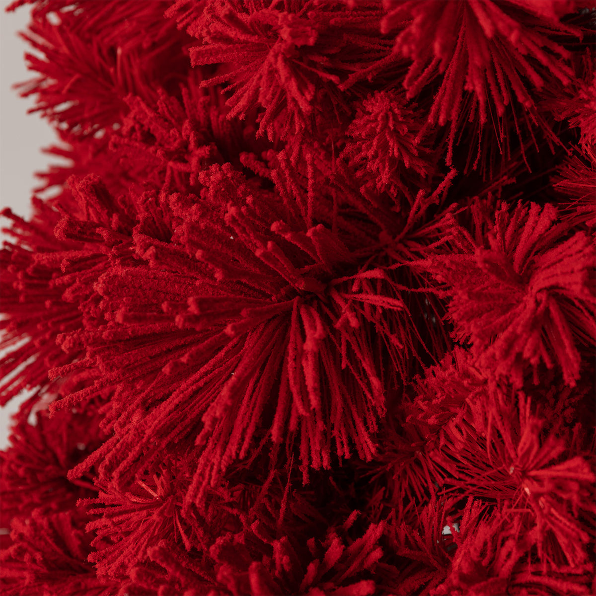 Home Heritage 6.5' Red Snowdrift Flocked Pine Christmas Tree w/ White LED Lights
