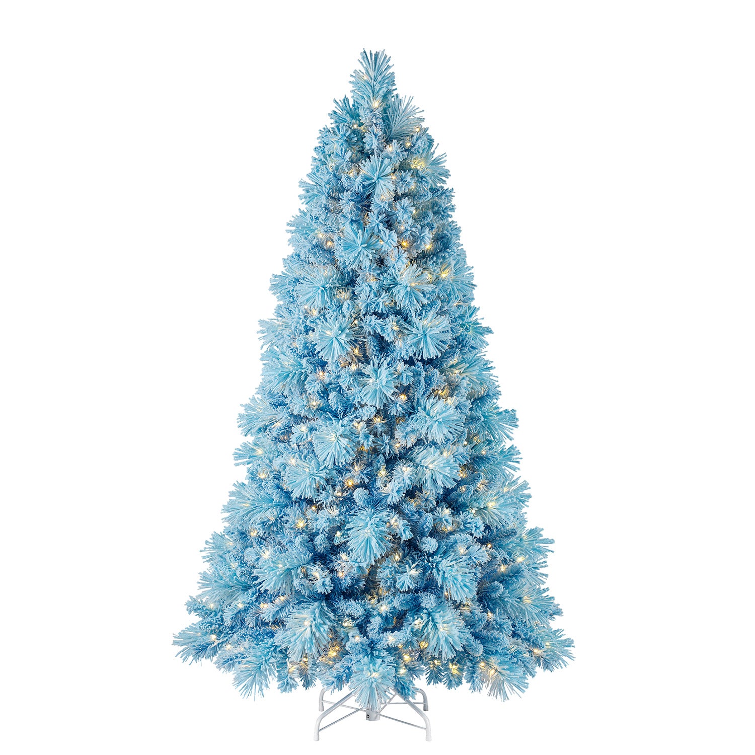 Home Heritage 6.5 Ft Pre-Lit Artificial Christmas Holiday Tree, Blue (Open Box) - VMInnovations