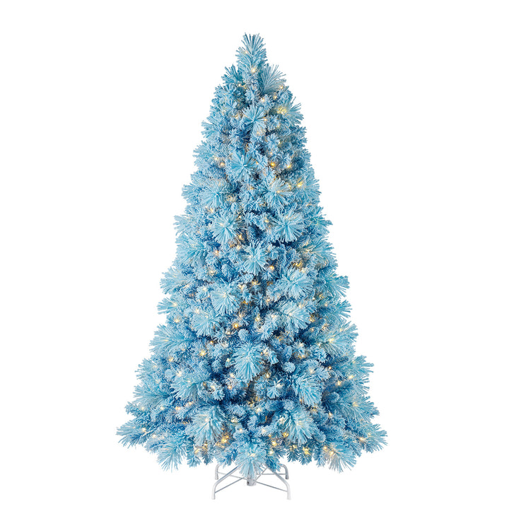 Home Heritage 6.5 Ft Pre-Lit Artificial Christmas Holiday Tree, Blue (Open Box)