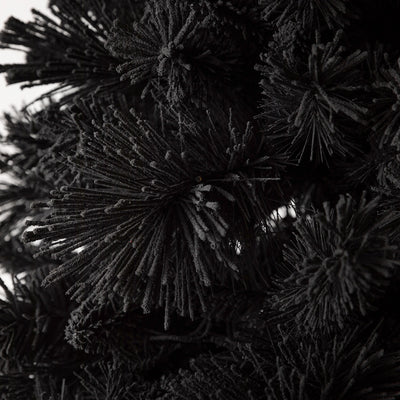 6.5' Prelit Snowdrift Flocked Christmas Tree 500 Clear LEDs, Black (Used) - VMInnovations