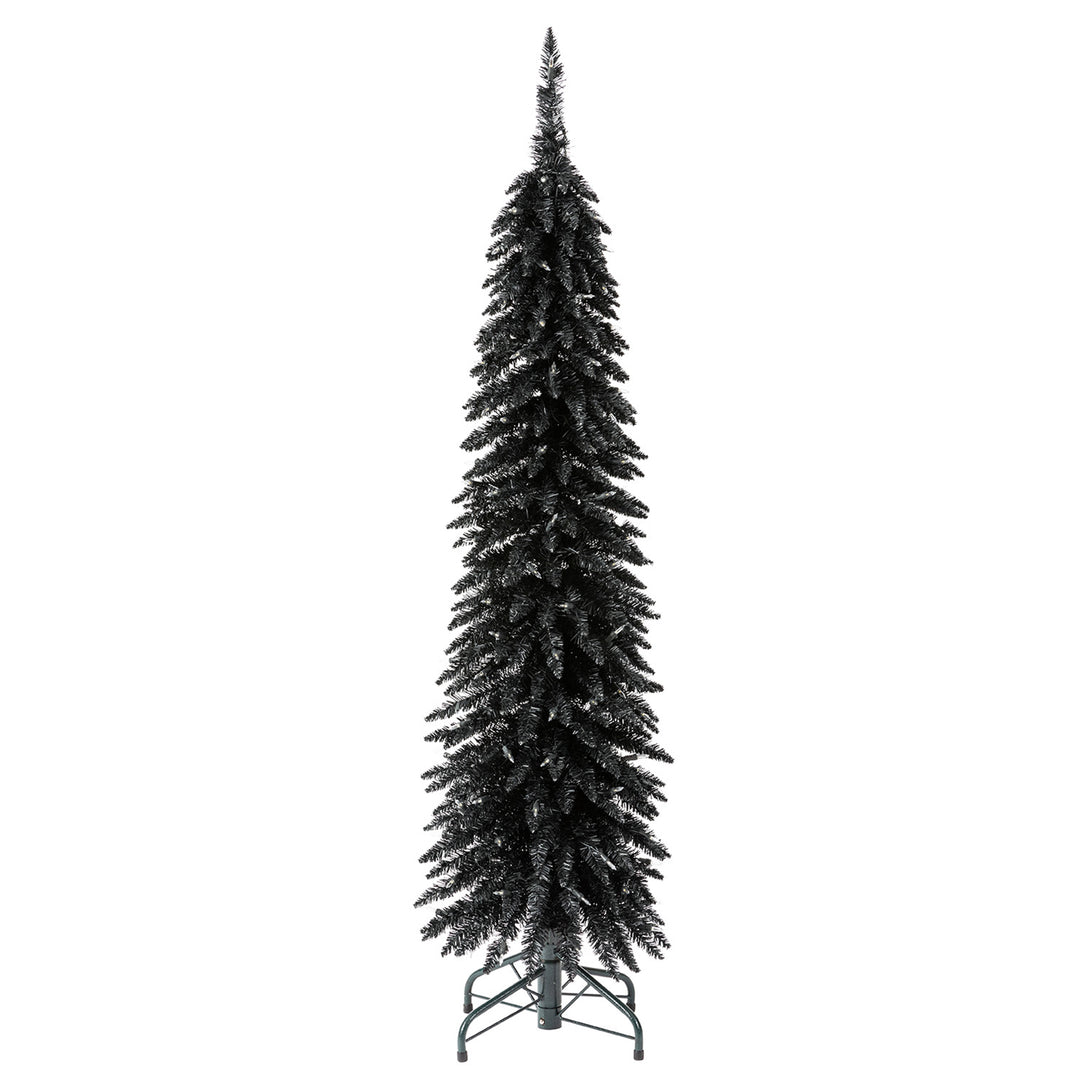 Evergreen Classics 5' Black Pencil Pine Christmas Tree, 100 White LEDs(Open Box)
