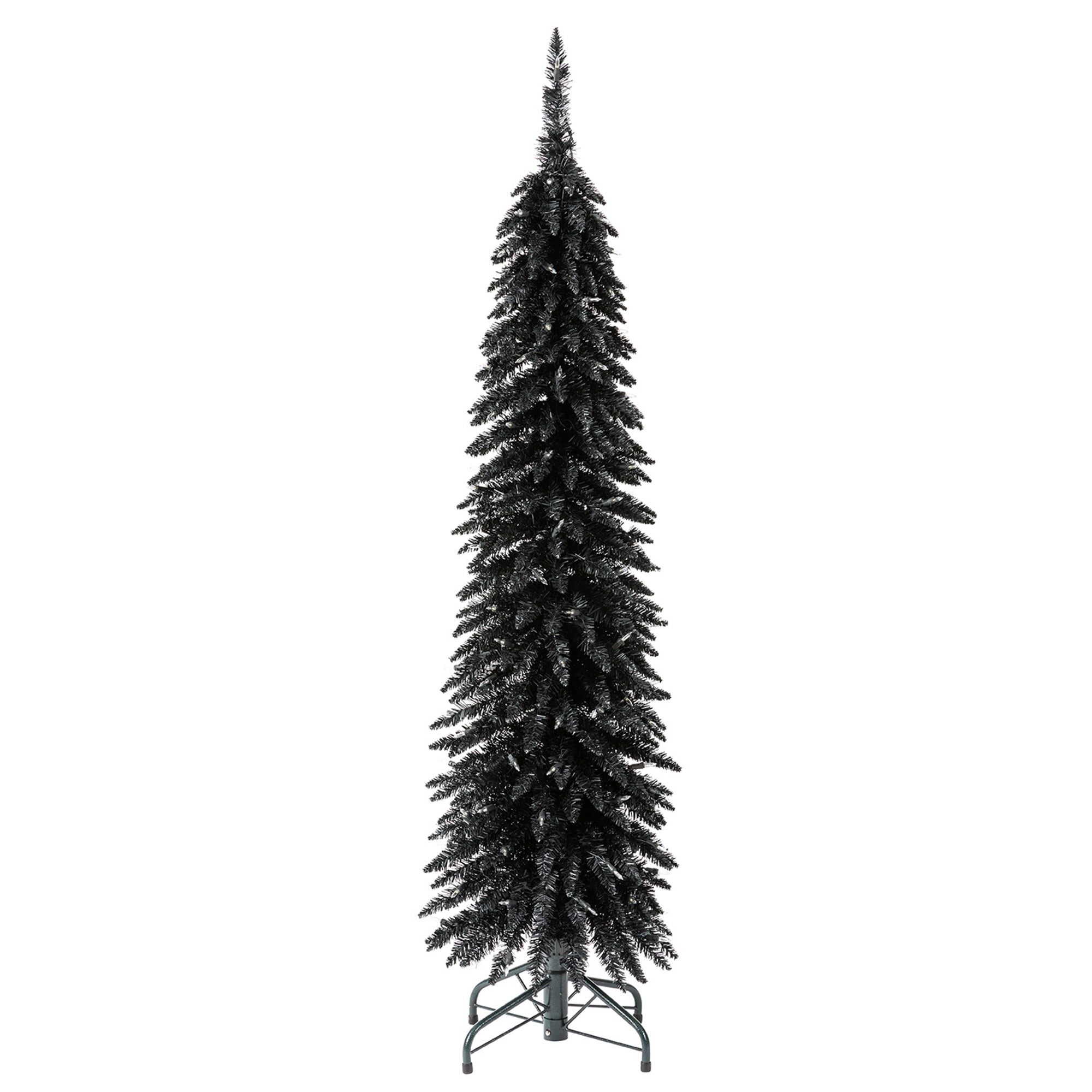 Evergreen Classics 5' Black Pencil Pine Christmas Tree, 100 White LEDs(Open Box) - VMInnovations