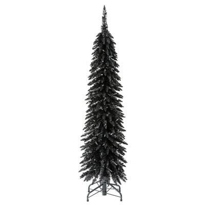 Evergreen Classics 5' Black Pencil Pine Christmas Tree, 100 White LEDs(Open Box) - VMInnovations