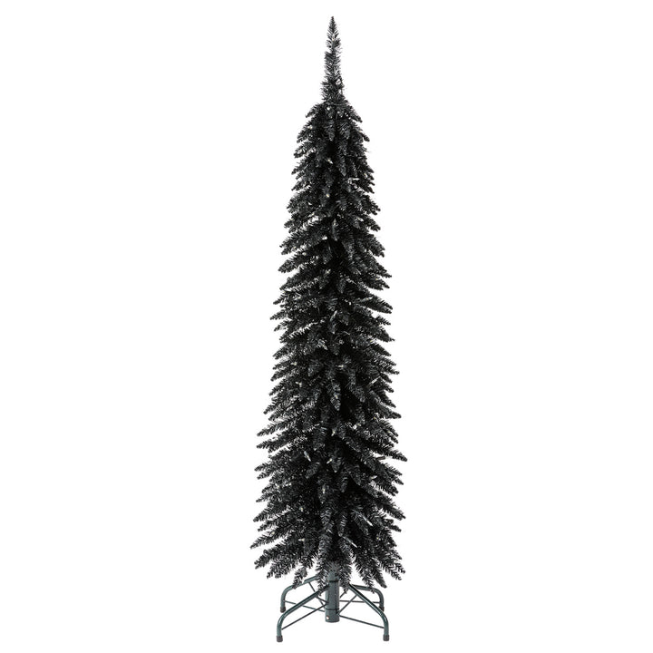 Evergreen Classics 5' Black Pencil Pine Christmas Tree, 100 White LEDs(Open Box)