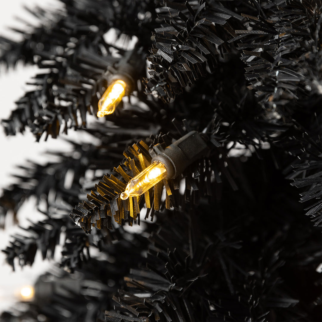 Evergreen Classics 5' Black Pencil Pine Christmas Tree, 100 White LEDs(Open Box)