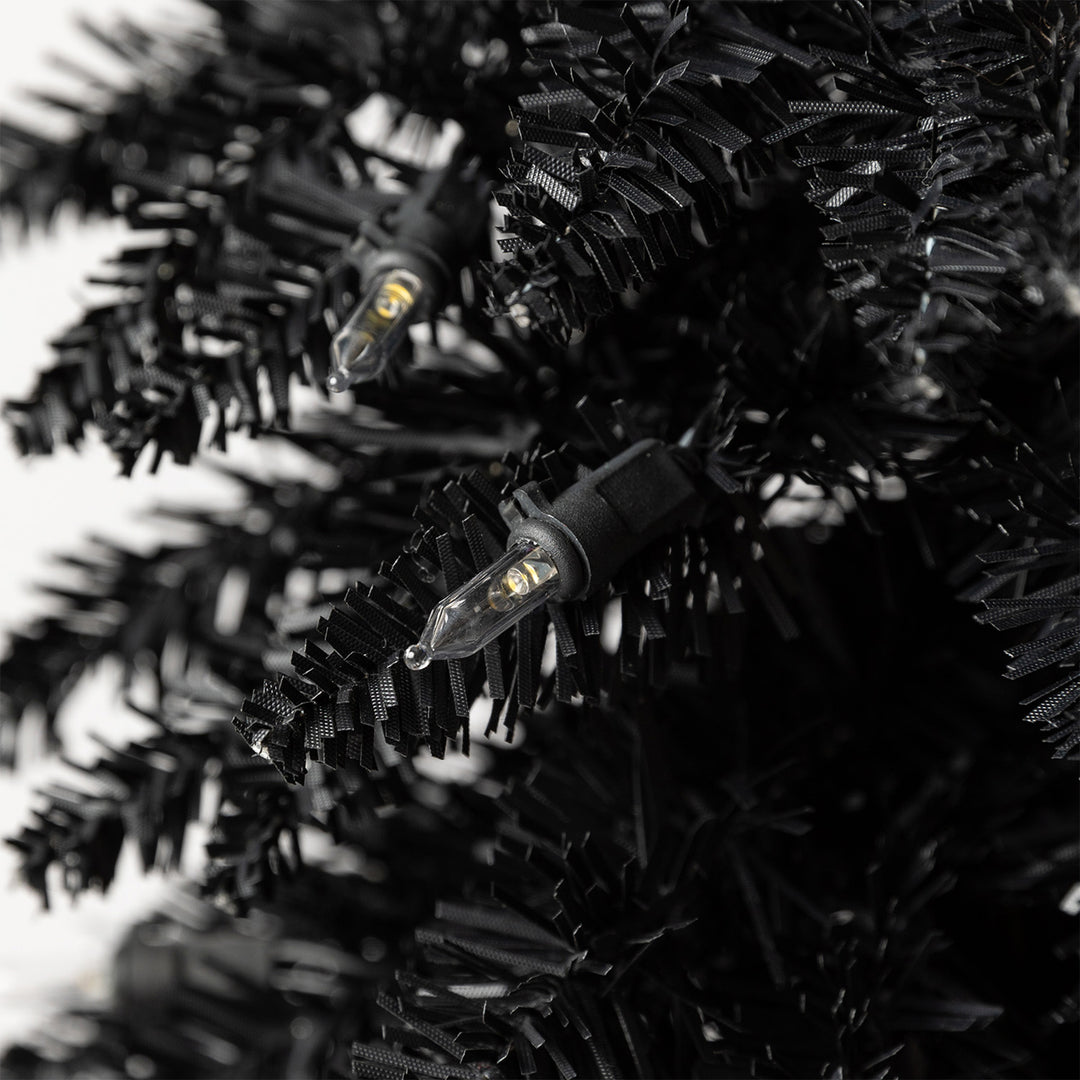 Evergreen Classics 5' Black Pencil Pine Christmas Tree, 100 White LEDs(Open Box)