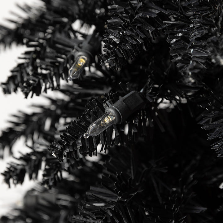 Evergreen Classics 5' Black Pencil Pine Christmas Tree, 100 White LEDs(Open Box)