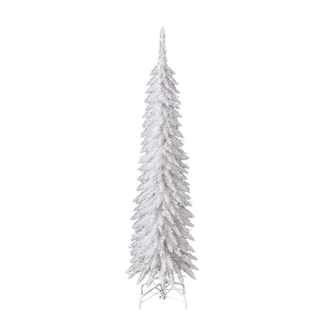 Evergreen Classics 5' White Pencil Pine Christmas Tree, 100 White LEDs(Open Box)