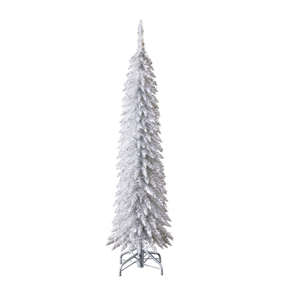 Evergreen Classics 5' Silver Pencil Pine Christmas Tree & Warm White LEDs (Used)