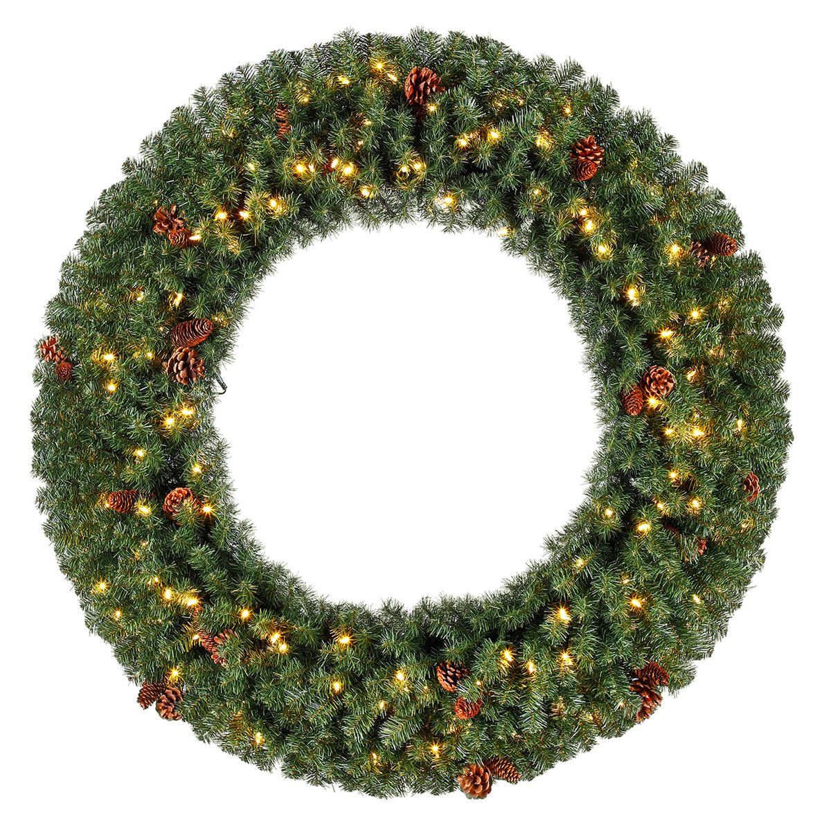 Evergreen Classics 48-Inch Artificial Christmas Wreath Prelit w/ 200 LED Lights