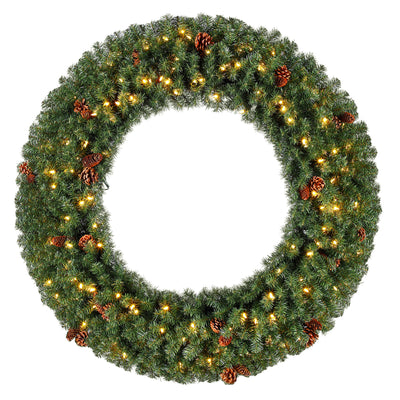 Evergreen Classics 48-Inch Artificial Christmas Wreath Prelit w/ 200 LED Lights