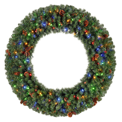 Evergreen Classics 48-Inch Artificial Christmas Wreath Prelit w/ 200 LED Lights