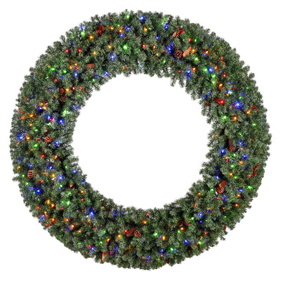 Home Heritage 72" Large Artificial Christmas Wreath Prelit 400 Color LED Lights