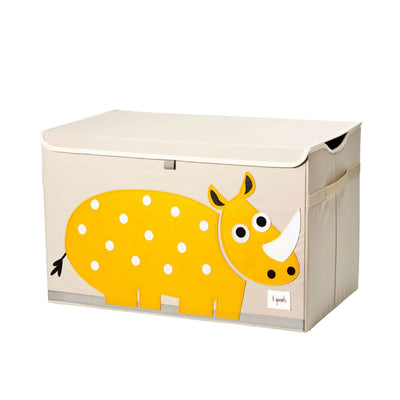 3 Sprouts Collapsible Toy Chest Storage Bin for Playroom, Rhino & Bear (2 Pack)