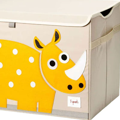 3 Sprouts Collapsible Toy Chest Storage Bin for Playroom, Rhino & Bear (2 Pack)