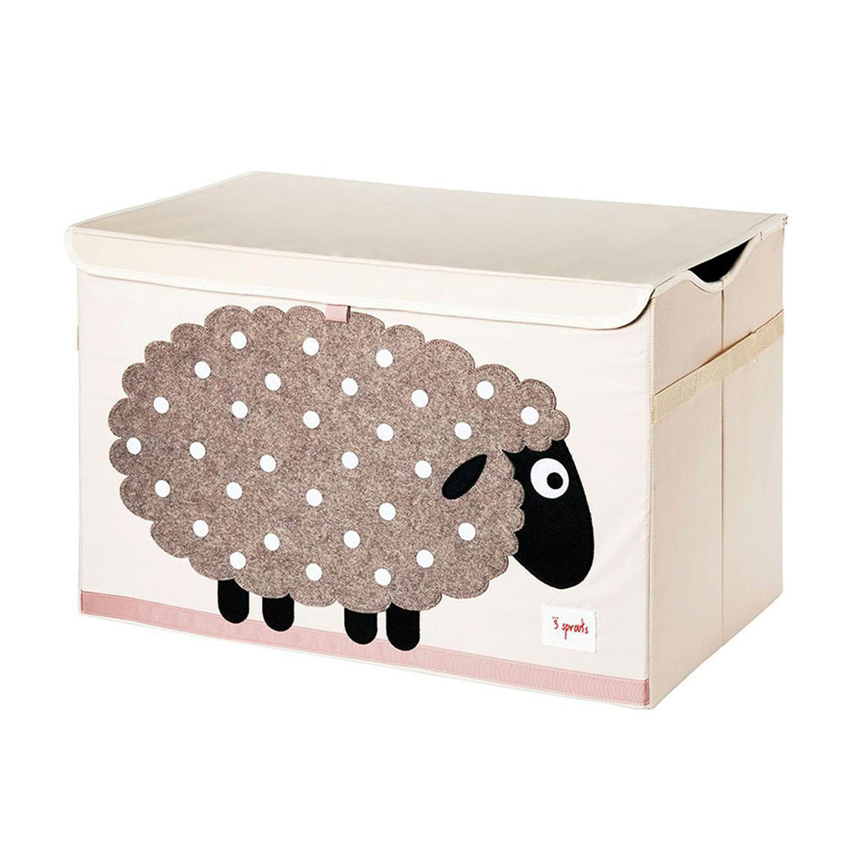 3 Sprouts Collapsible Toy Chest Storage Bin for Playroom, Sheep & Hippo (2 Pack)