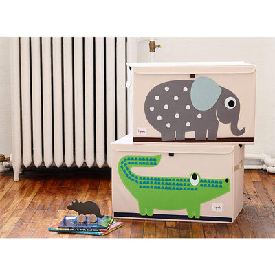 3 Sprouts Collapsible Kids Toy Chest Storage Bin, Leopard & Crocodile (2 Pack)