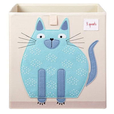 3 Sprouts Children's Fabric Storage Cube Bundle w/ Blue Cat, Orange Fox Designs