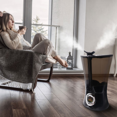 Air Innovations Ultrasonic Cool Mist Aromatherapy Digital Humidifier, Black (Refurbished)