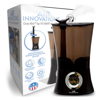 Air Innovations Ultrasonic Cool Mist Aromatherapy Digital Humidifier, Black (Refurbished)